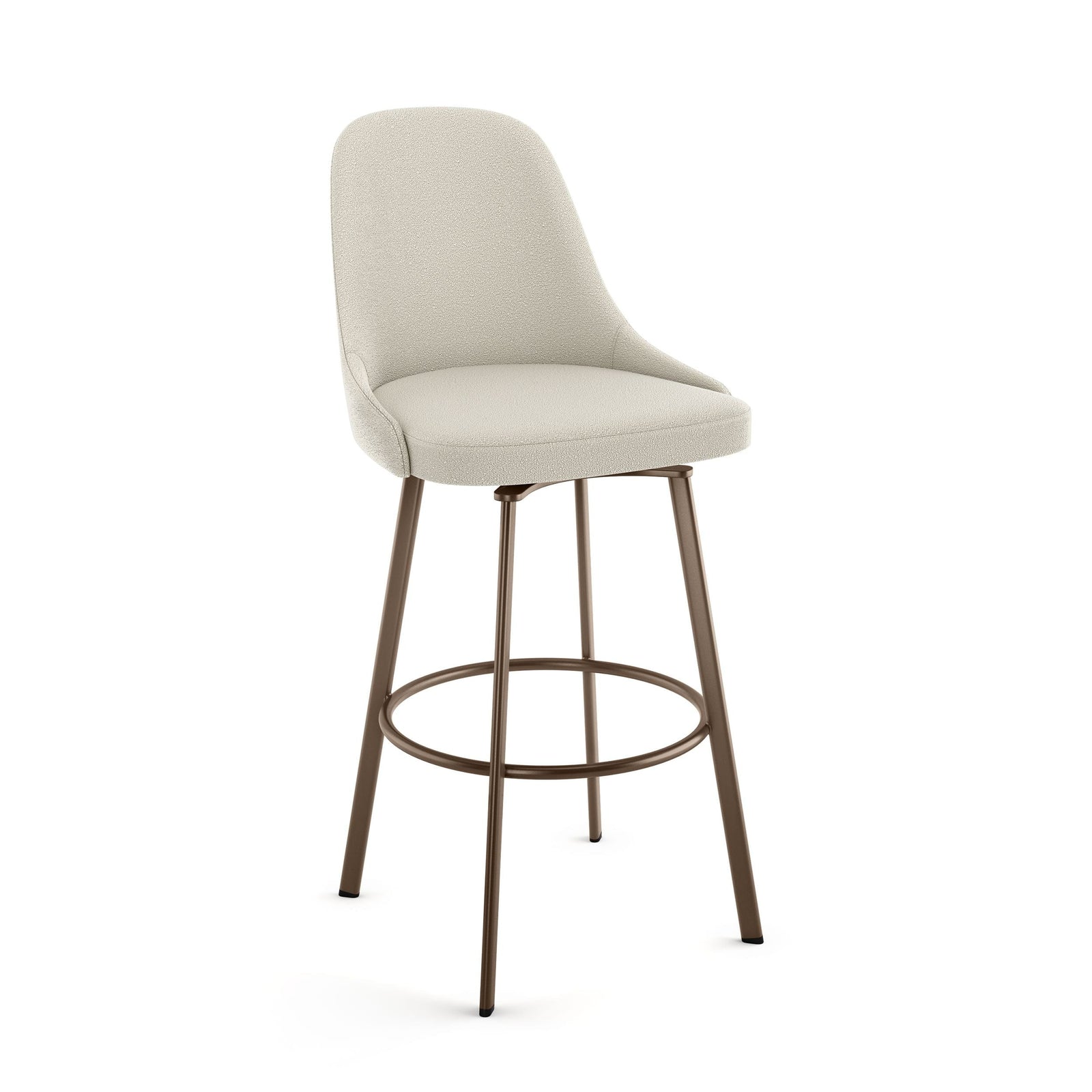 Harper Swivel Counter Stool with Backrest, Bronze Frame & Cream Fabric, 26-in Q1Q9 - product image 1