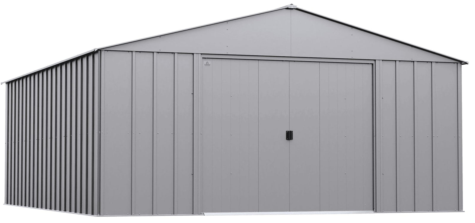 Classic 14x17-ft Flute Grey Corrosion-Resistant Metal Shed H0M2 - product image 1