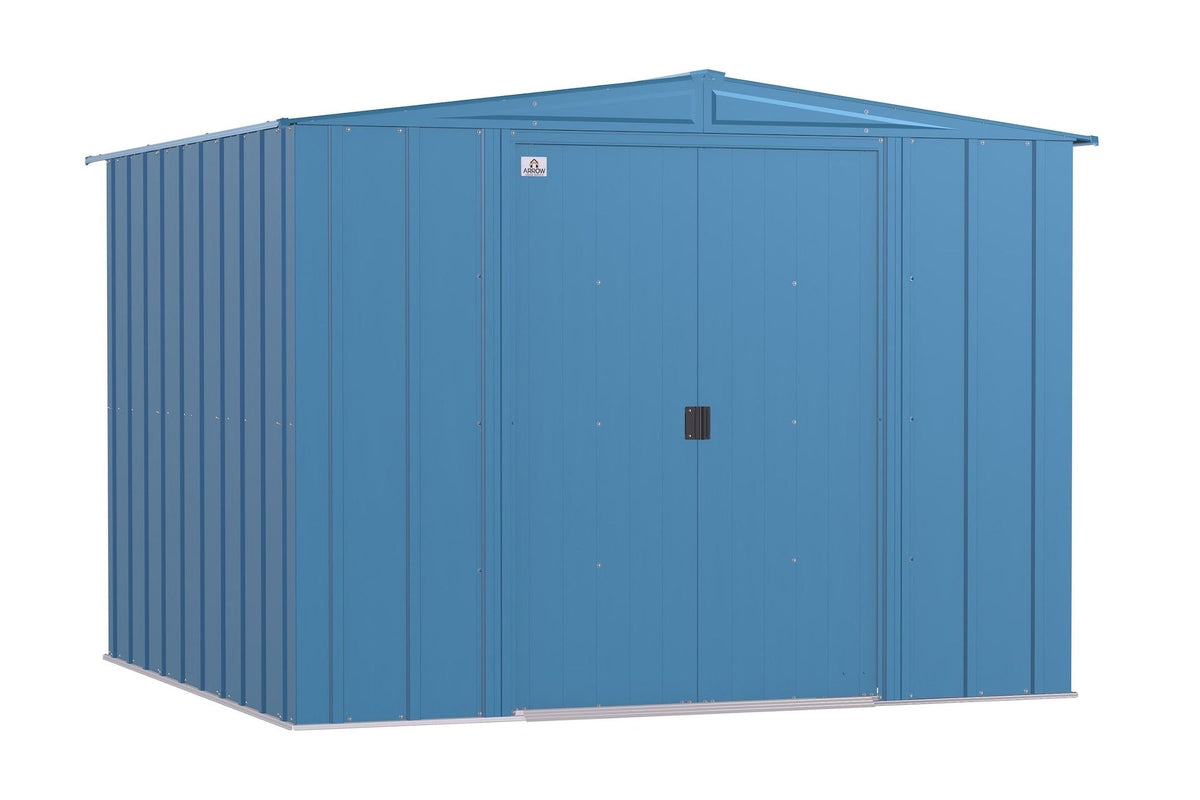 Classic Galvanized Steel Storage Shed, Blue Grey, 8-ft x 8-ft V7O4 - product image 2