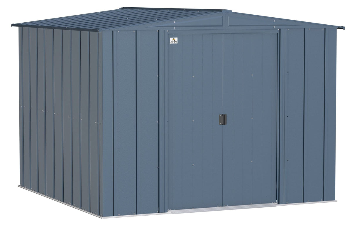 Classic Galvanized Steel Storage Shed, Blue Grey, 8-ft x 8-ft V7O4 - product image 3