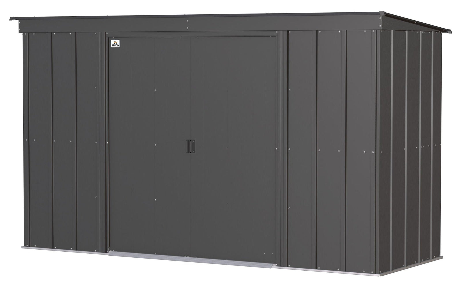 Classic Galvanized Steel Storage Shed, Charcoal, 10-ft x 4-ft T0V6 - product image 1