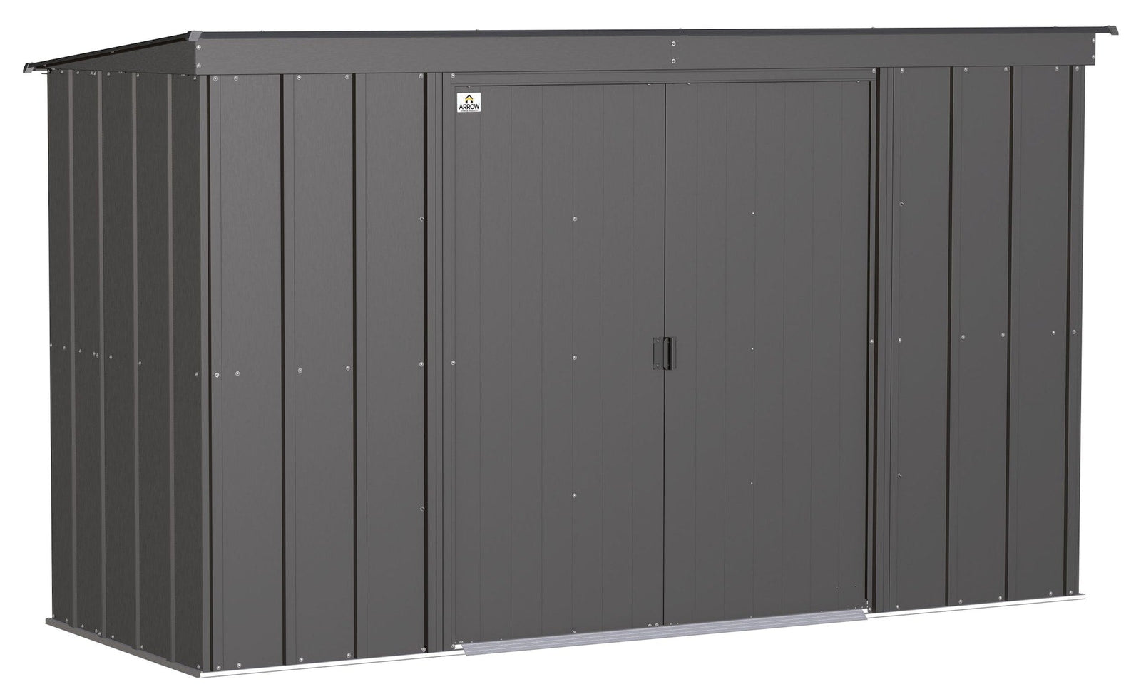 Classic Galvanized Steel Storage Shed, Charcoal, 10-ft x 4-ft Q4R4 - product image 2