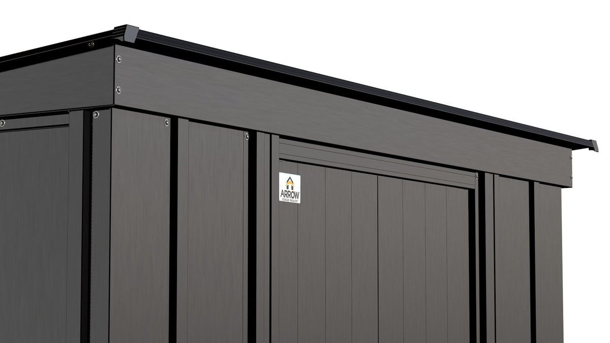 Classic Galvanized Steel Storage Shed, Charcoal, 10-ft x 4-ft T0V6 - product image 7
