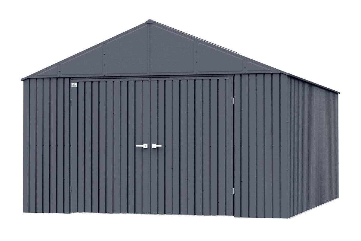 Elite 12x16-ft Anthracite Corrosion-Resistant Steel Storage Shed Y1O2 - product image 2