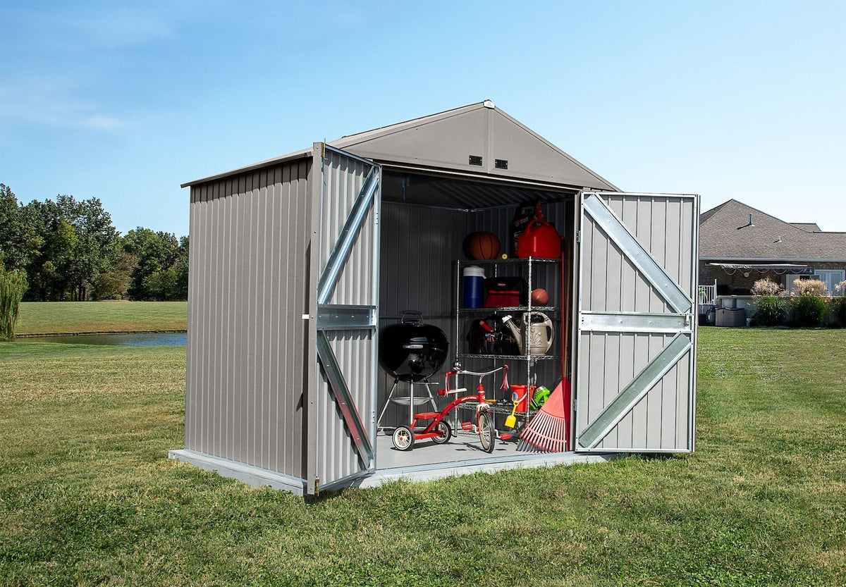 Elite Steel Storage Shed with Pent Roof, Cool Grey, 8-ft x 6-ft W9C5 - product image 3