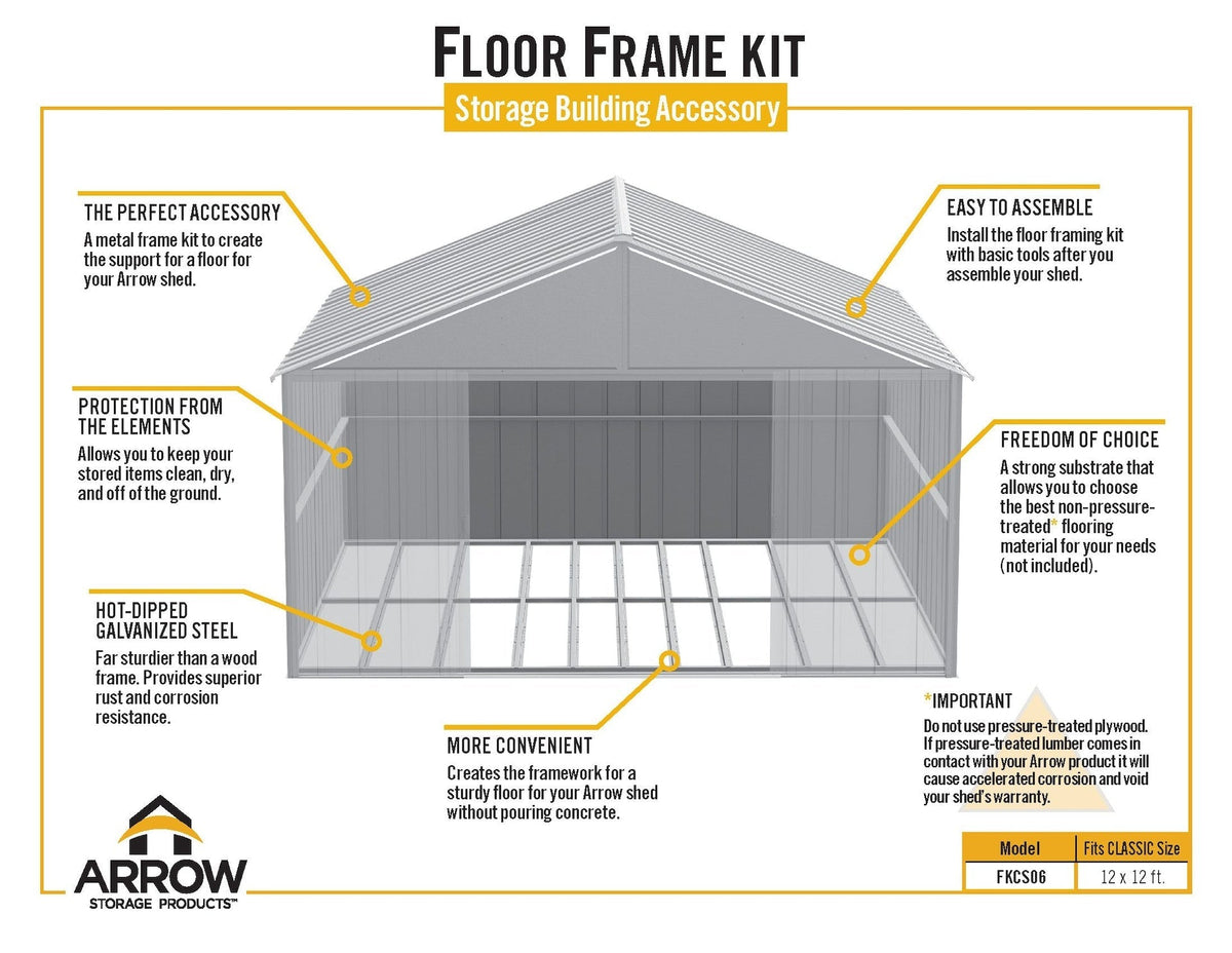 Floor Frame Kit for Classic 12x12-ft Sheds C9O7 - product image 5