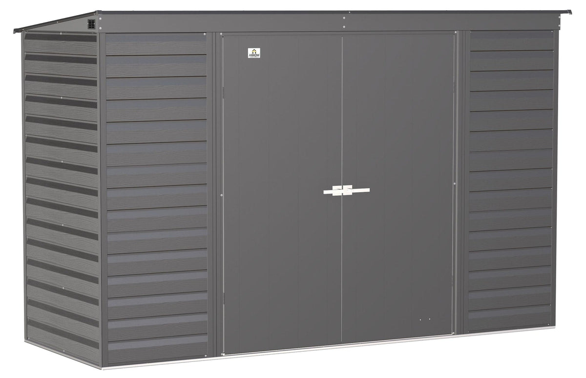 Select Galvanized Steel Storage Shed, Charcoal, 10-ft x 4-ft B6Z5 - product image 2