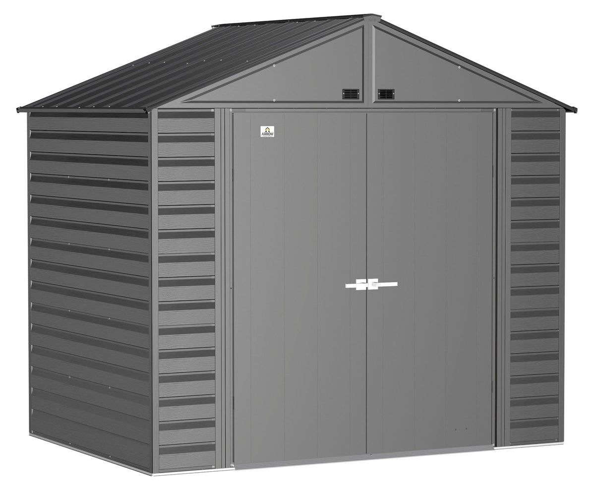Select Galvanized Steel Storage Shed, Charcoal, 8-ft x 6-ft C6Q8 - product image 1