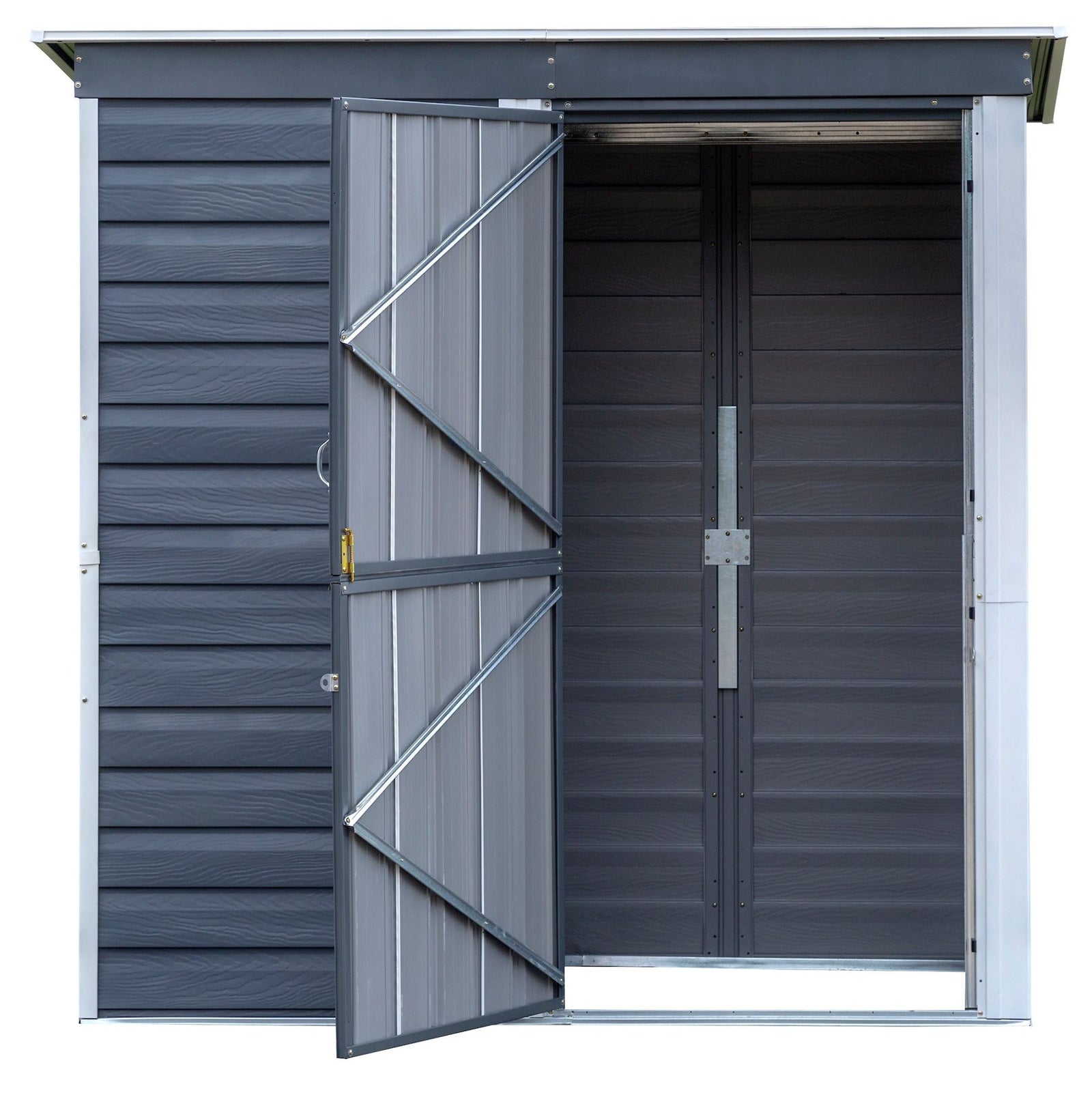 Shed-in-a-Box Steel Storage Shed, Charcoal/Cream, 6-ft x 4-ft Q5S5 - product image 7