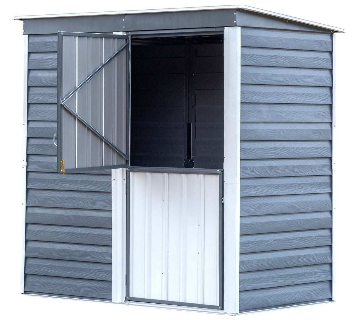 Shed-in-a-Box Steel Storage Shed, Charcoal/Cream, 6-ft x 4-ft Q5S5 - product image 8