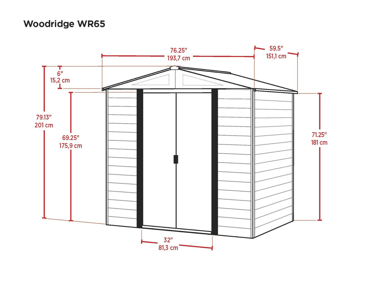 Woodridge 6x5-ft Corrosion-Resistant Steel Storage Shed M8R2 - product image 5