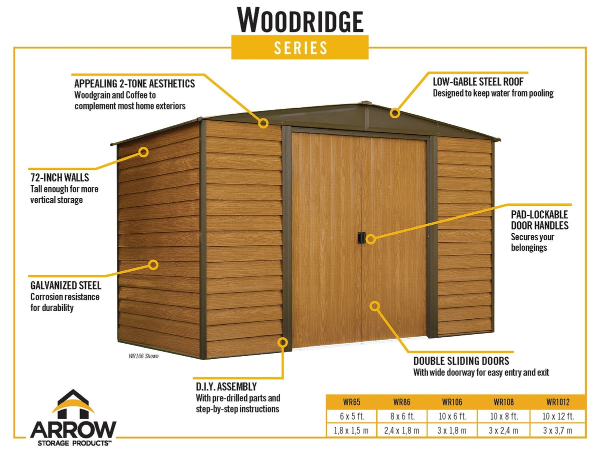 Woodridge 6x5-ft Corrosion-Resistant Steel Storage Shed M8R2 - product image 7