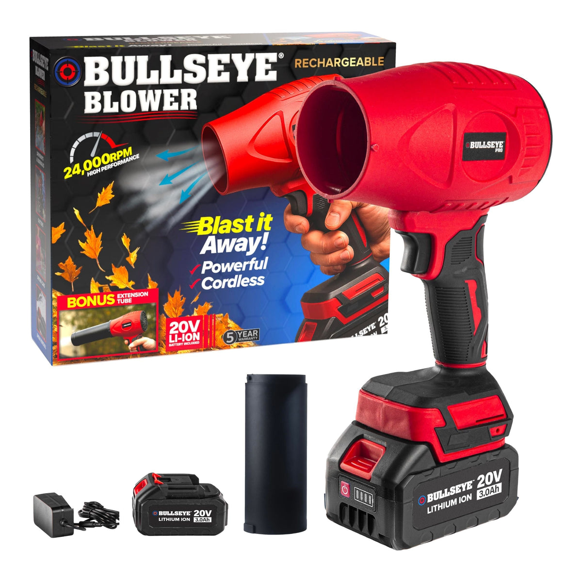 Bullseye 20V Cordless Rechargeable Handheld Leaf Blower W4Z4 - product image 1
