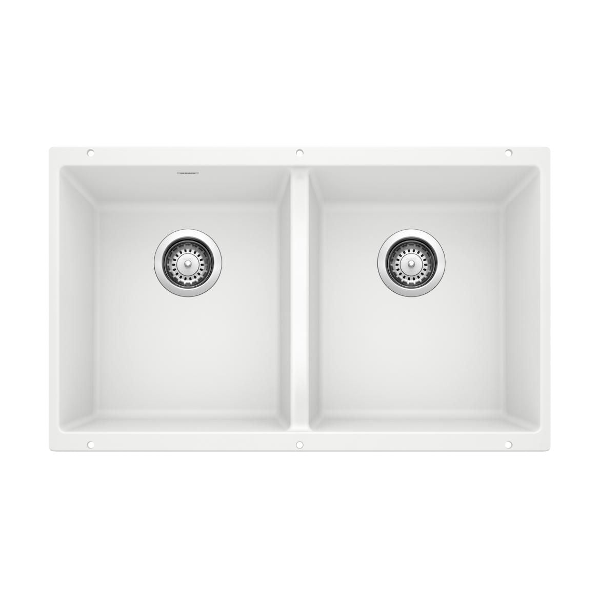 Precis SILGRANIT 29-in 50/50 Double Bowl Undermount Kitchen Sink, White L6M0 - product image 1