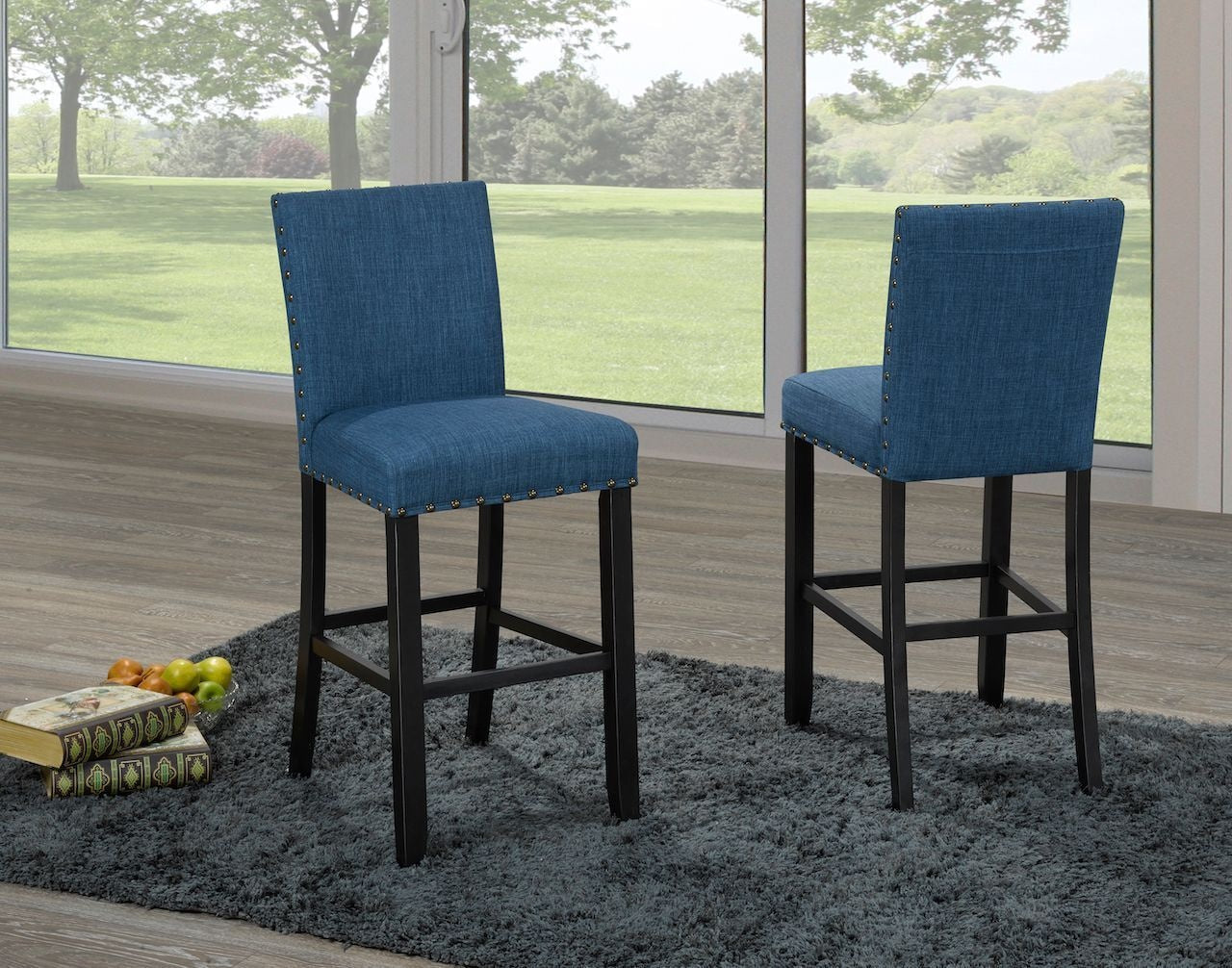 Alex Blue Counter/Bar Stool with Back Rest, 2-pc Z0D1 - product image 2