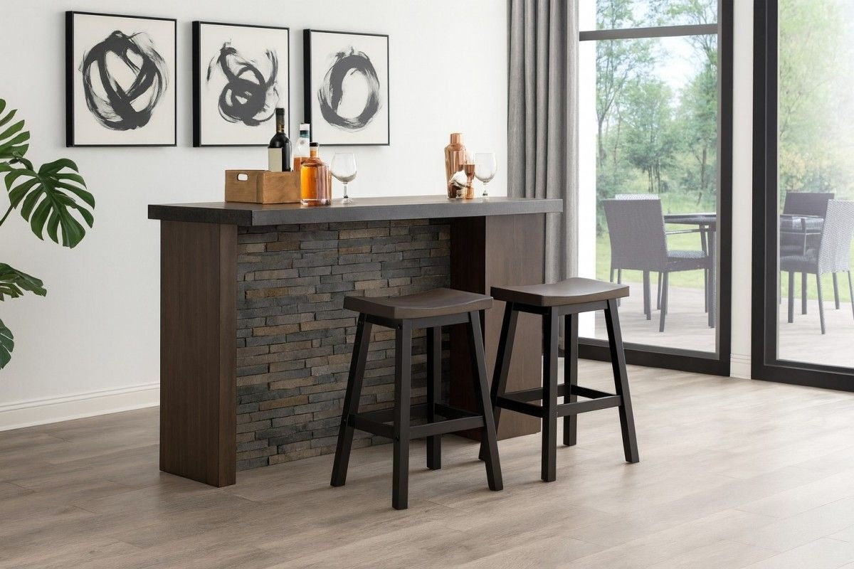 Arnold Oak/Dark Grey Counter/Bar Stool with Back Rest, 2-pc O5O1 - product image 5