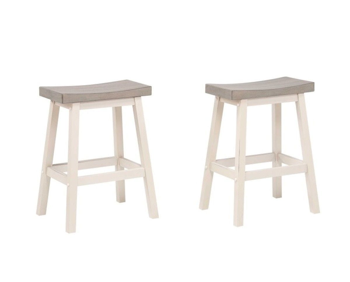 Asher Grey/White Backless Counter/Bar Stool, 2-pc B3V8 - product image 1