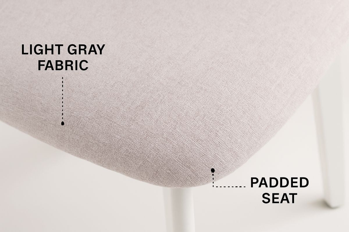 Dua Cream Fabric Upholstered Dining Chair with Curved Backrest, 2-pc F2T8 - product image 4