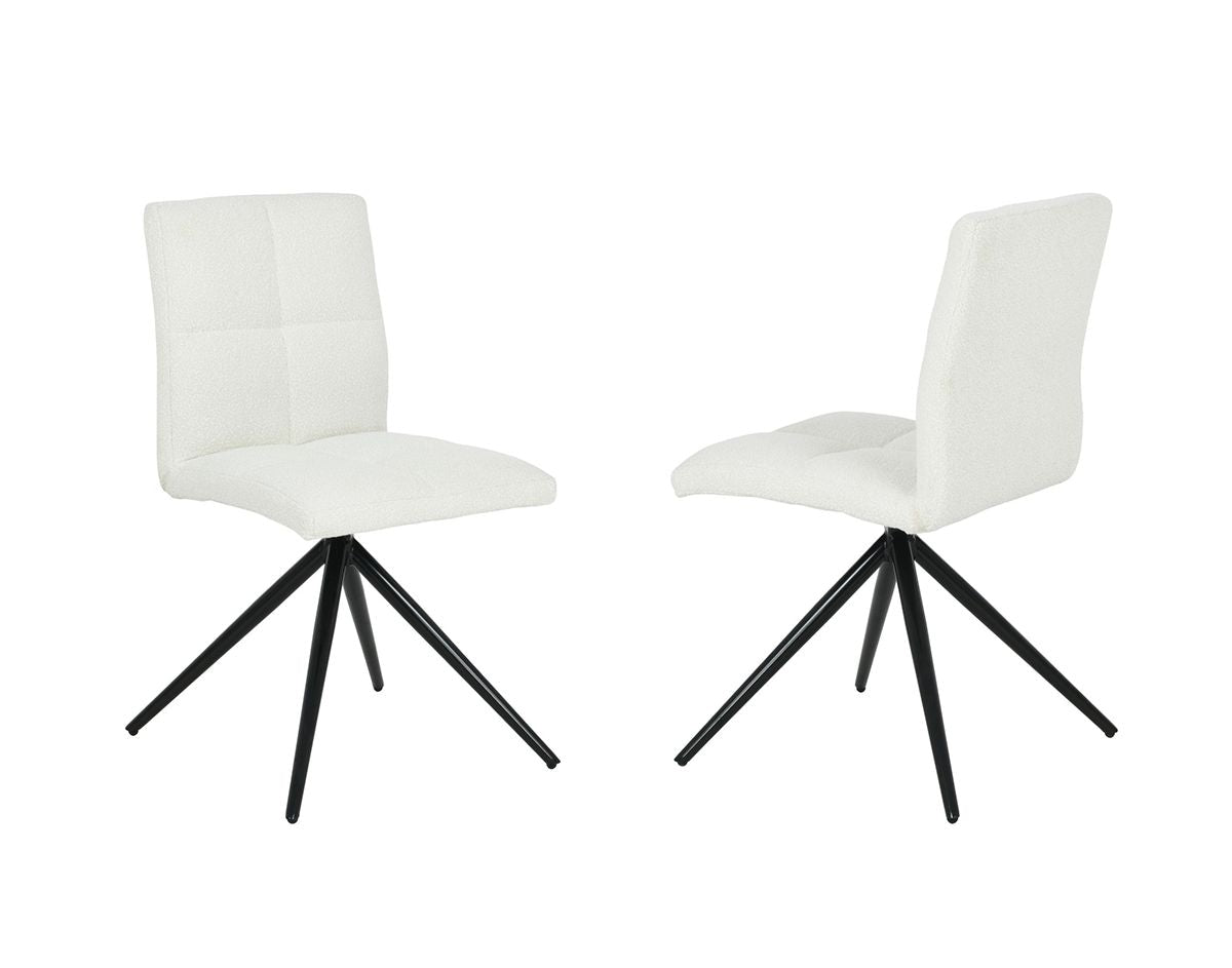 Ethan White Fabric Upholstered Armless Dining Chair, 2-pc G6U7 - product image 4