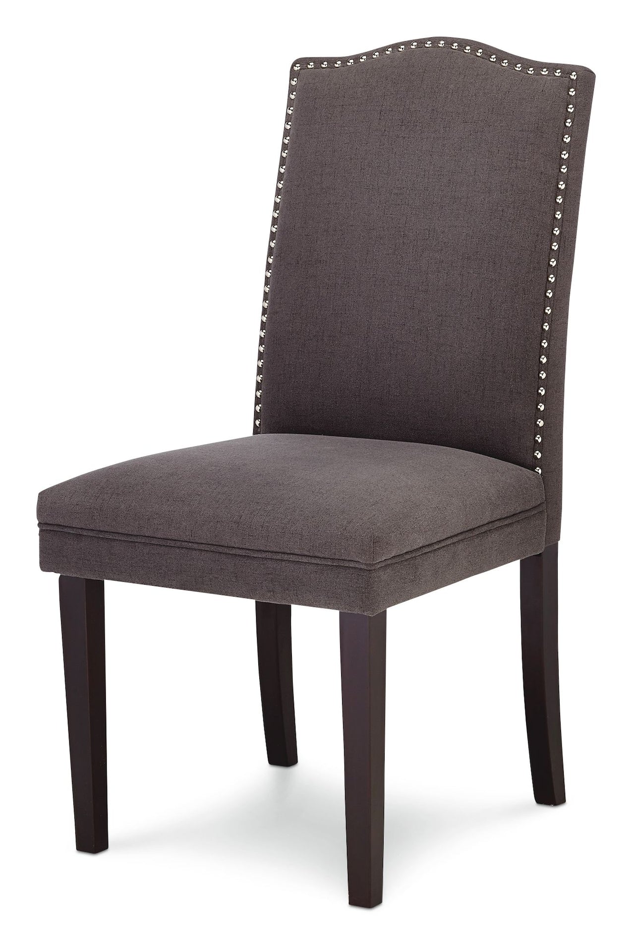 Regent Nailhead Upholstered Dining Chairs with Solid Wood Legs (2-Piece Set), Grey C3H3 - product image 1