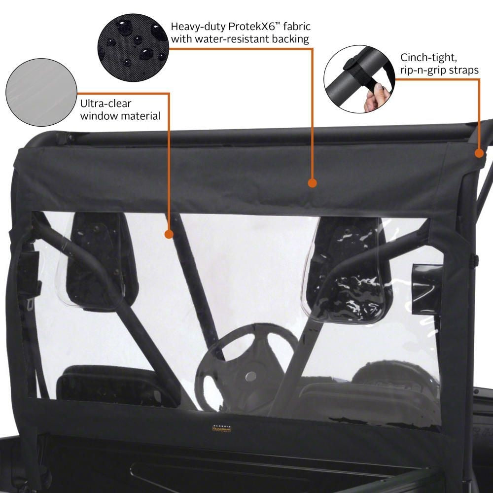Classic Accessories 78657 QuadGear UTV Rear Windshield for Polaris Ranger, Black L5T5 - product image 3