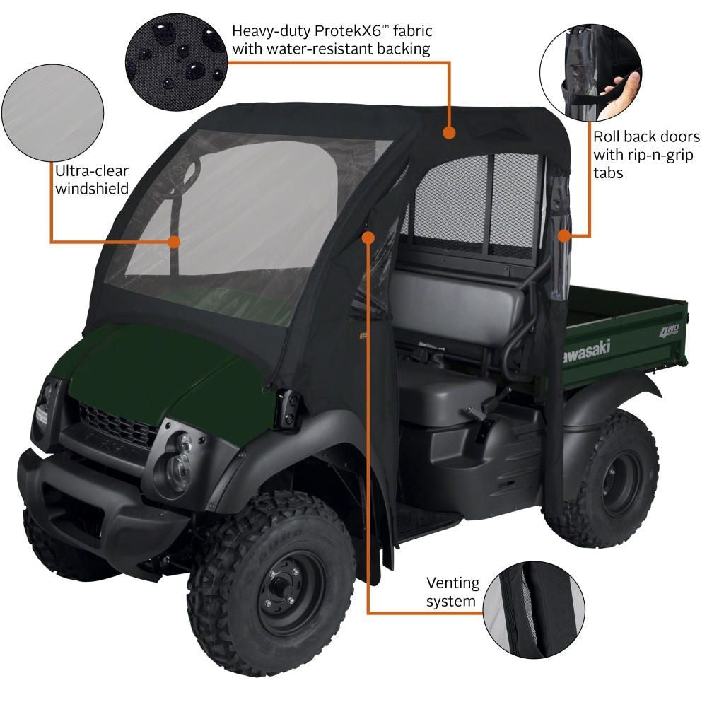 Classic Accessories QuadGear UTV Cab Enclosure, Fits Kawasaki Mule 600 & 610, Black E9B5 - product image 4