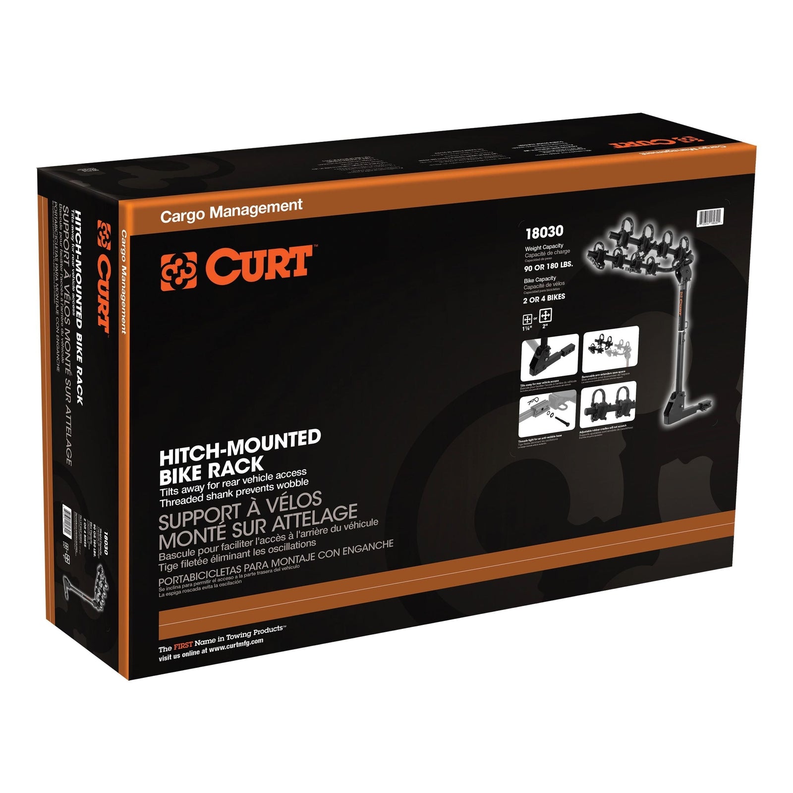 18030 2-Bike To 4-Bike Two Arm Hitch Mount Bike Rack, Fits 1-1/4, 2-in Receiver, Black O5U6 - product image 3