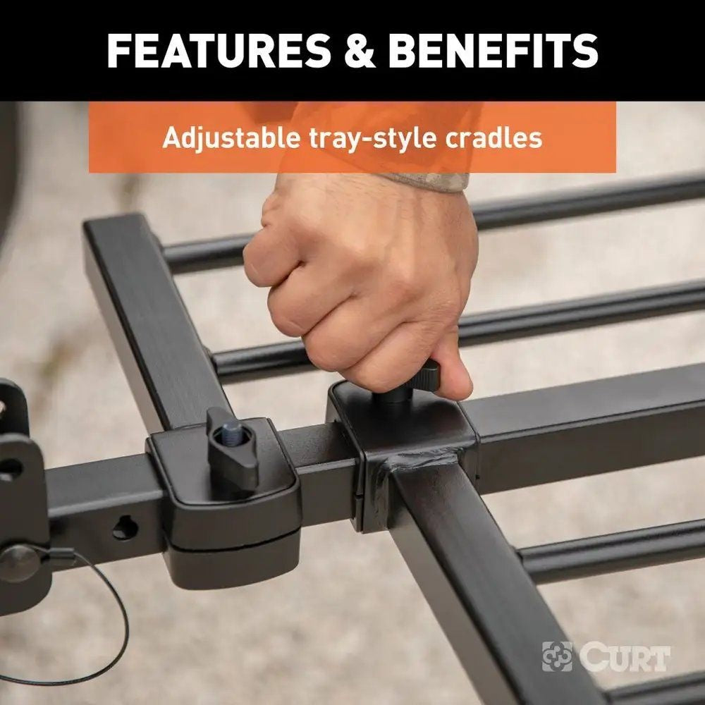 18085 2-Bike Tray-Style Hitch Mount Bike Rack, Fits 1-1/4, 2-in Receiver, Black F4Y7 - product image 6