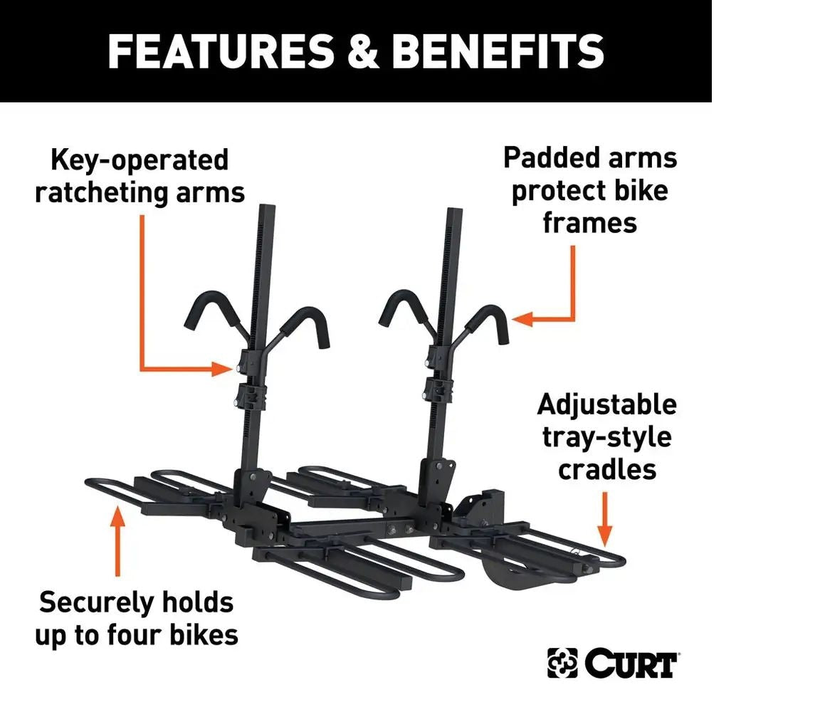 18087 Tray-Style Hitch-Mounted Bike Rack (4-Bike, 2-in Shank) L8X4 - product image 5