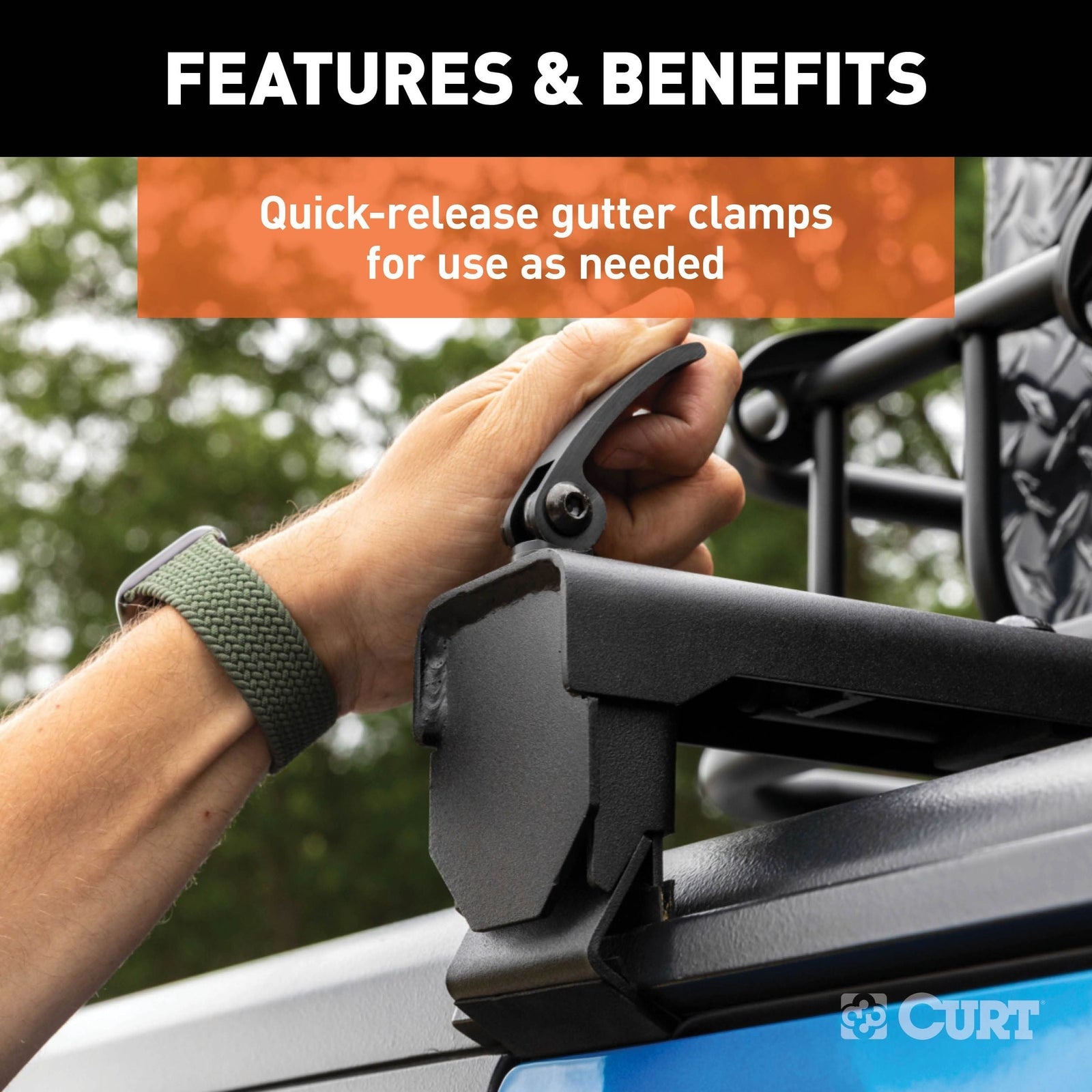 18119 Quick-Release Roof Rack Crossbars, Black Steel, Select Wrangler JK K9B4 - product image 3