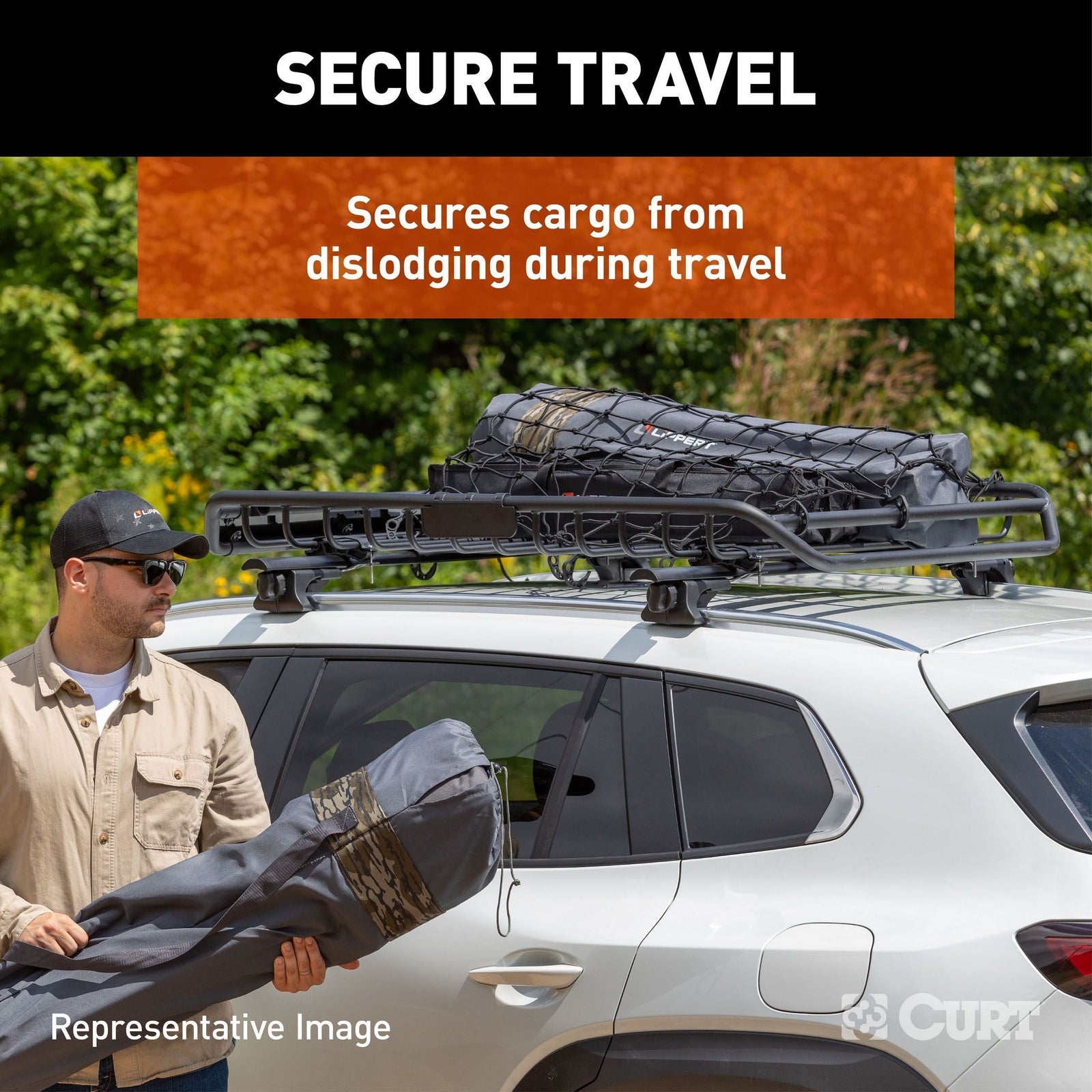 18219 Elastic Cargo Net with Hooks for Extended Roof Basket, 64 x 36-in N4T8 - product image 3
