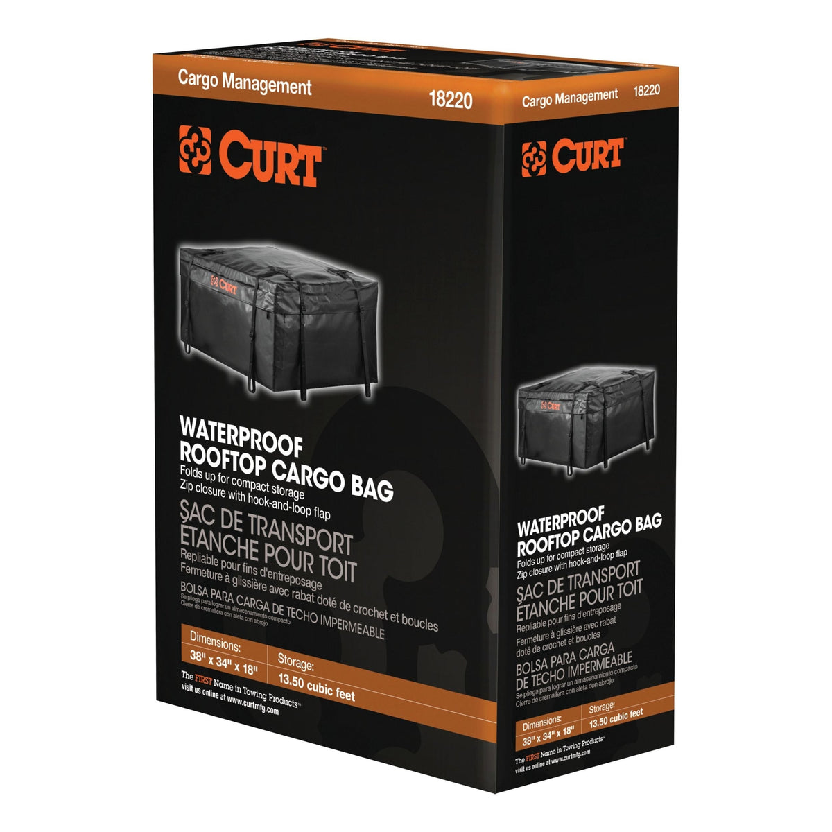 18220 Weather-Resistant Vinyl Roof Top Cargo Bag, Black, 38 x 34 x 18-in S5B1 - product image 2