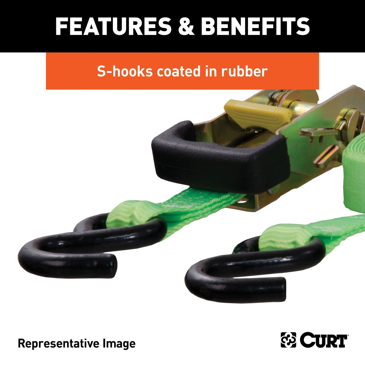 83002 16-ft Red Cargo Straps with S-Hooks (500-lb, 4-pk) L5P1 - product image 4
