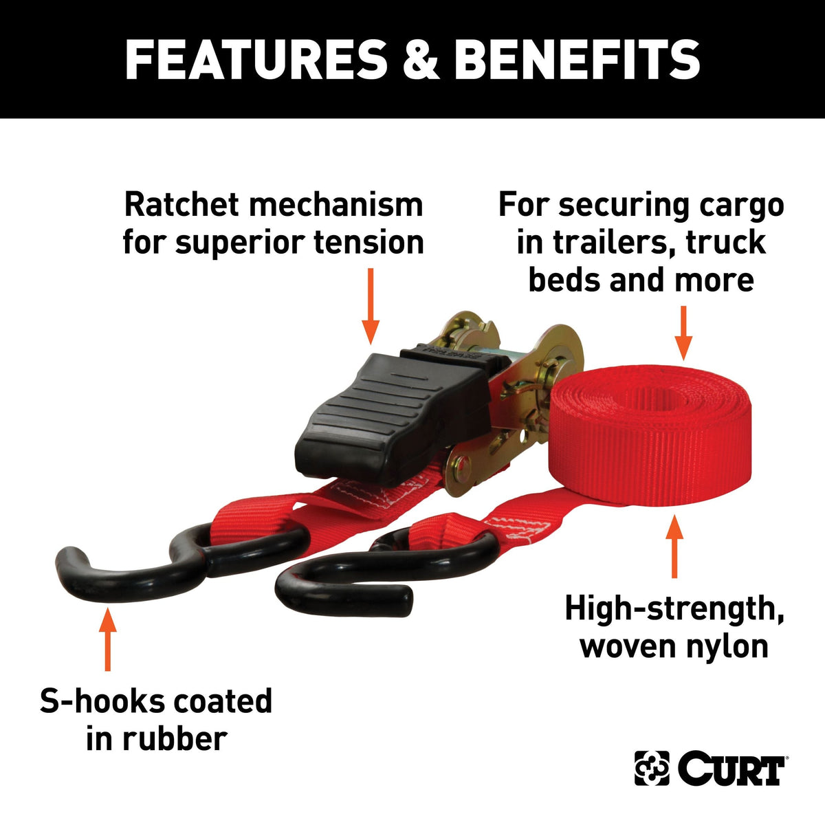 83002 16-ft Red Cargo Straps with S-Hooks (500-lb, 4-pk) L5P1 - product image 5