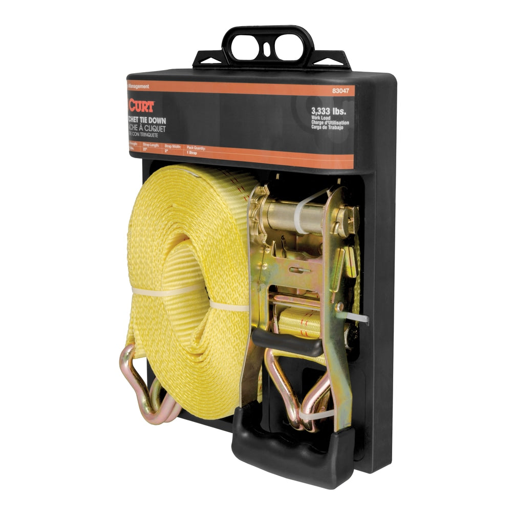 83047 Cargo Strap with J-Hooks, Yellow, 3,333-lb, 27-ft T0K8 - product image 2