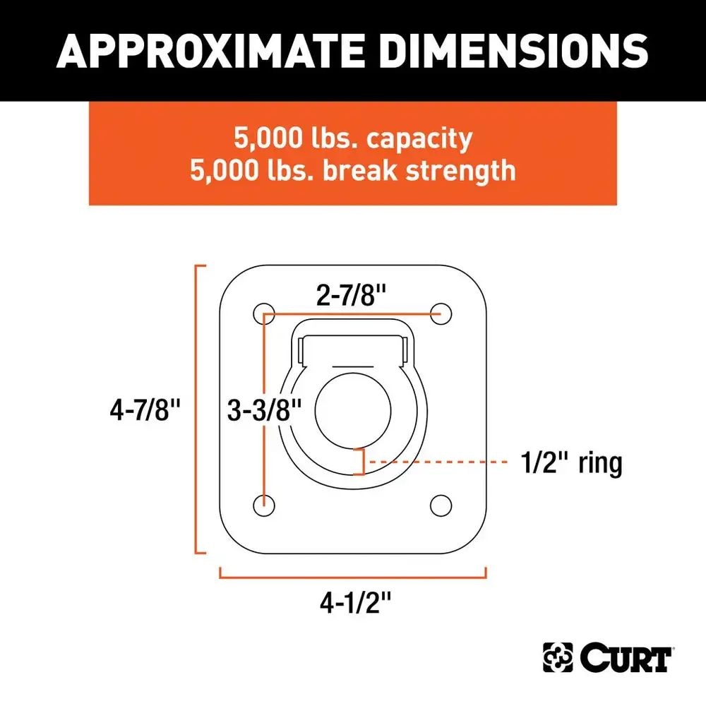 83600 1-1/2-in x 1-1/2-in Recessed Tie-Down Ring (5000-lb, Clear Zinc) Z0B1 - product image 2