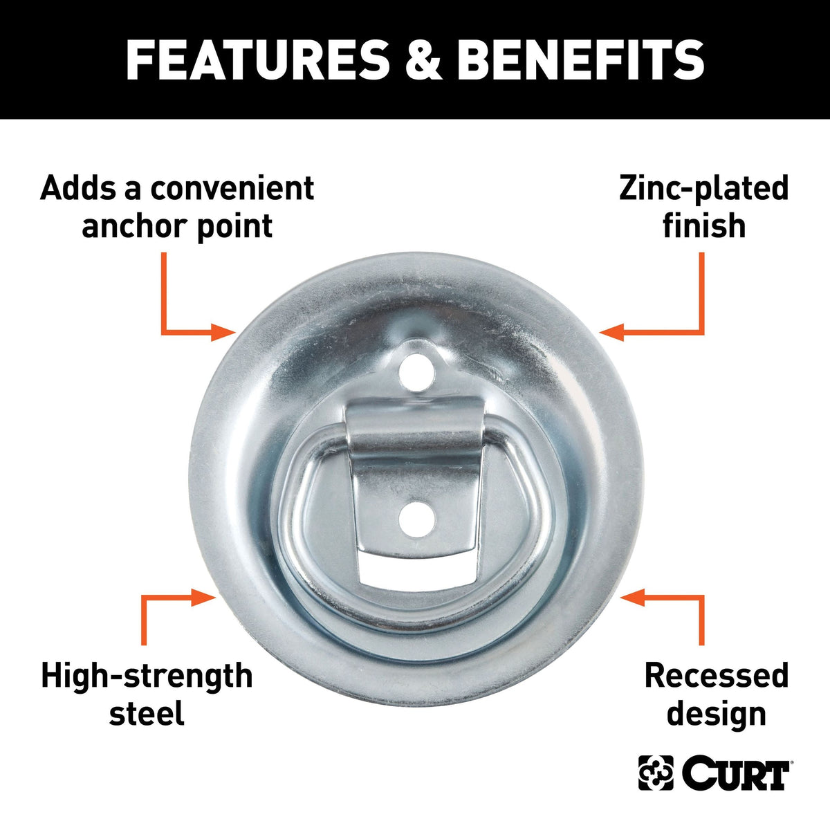 83710 1-1/8-in x 1-5/8-in Recessed Tie-Down Ring (1000-lb, Clear Zinc) P5O4 - product image 2