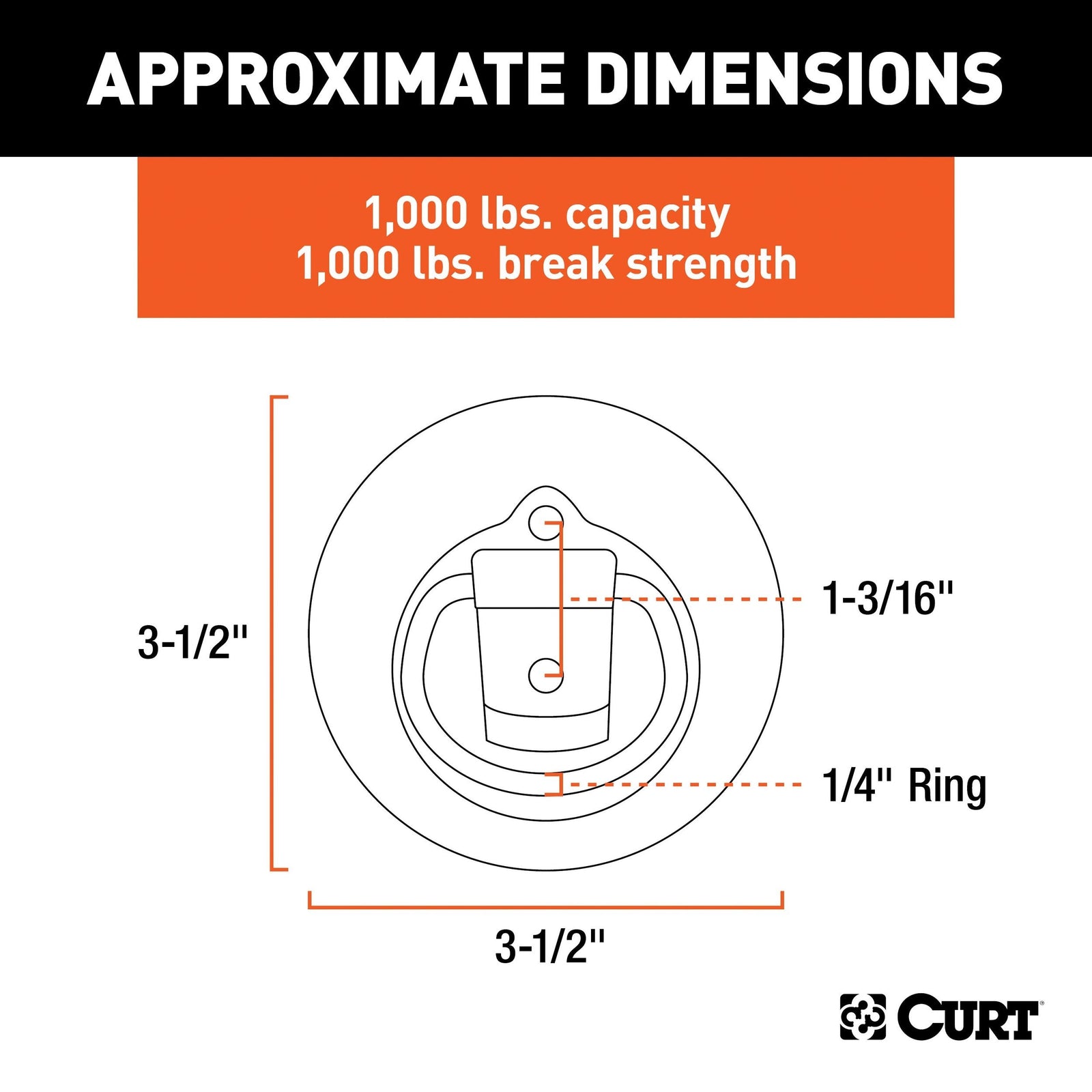 83710 1-1/8-in x 1-5/8-in Recessed Tie-Down Ring (1000-lb, Clear Zinc) P2I9 - product image 3