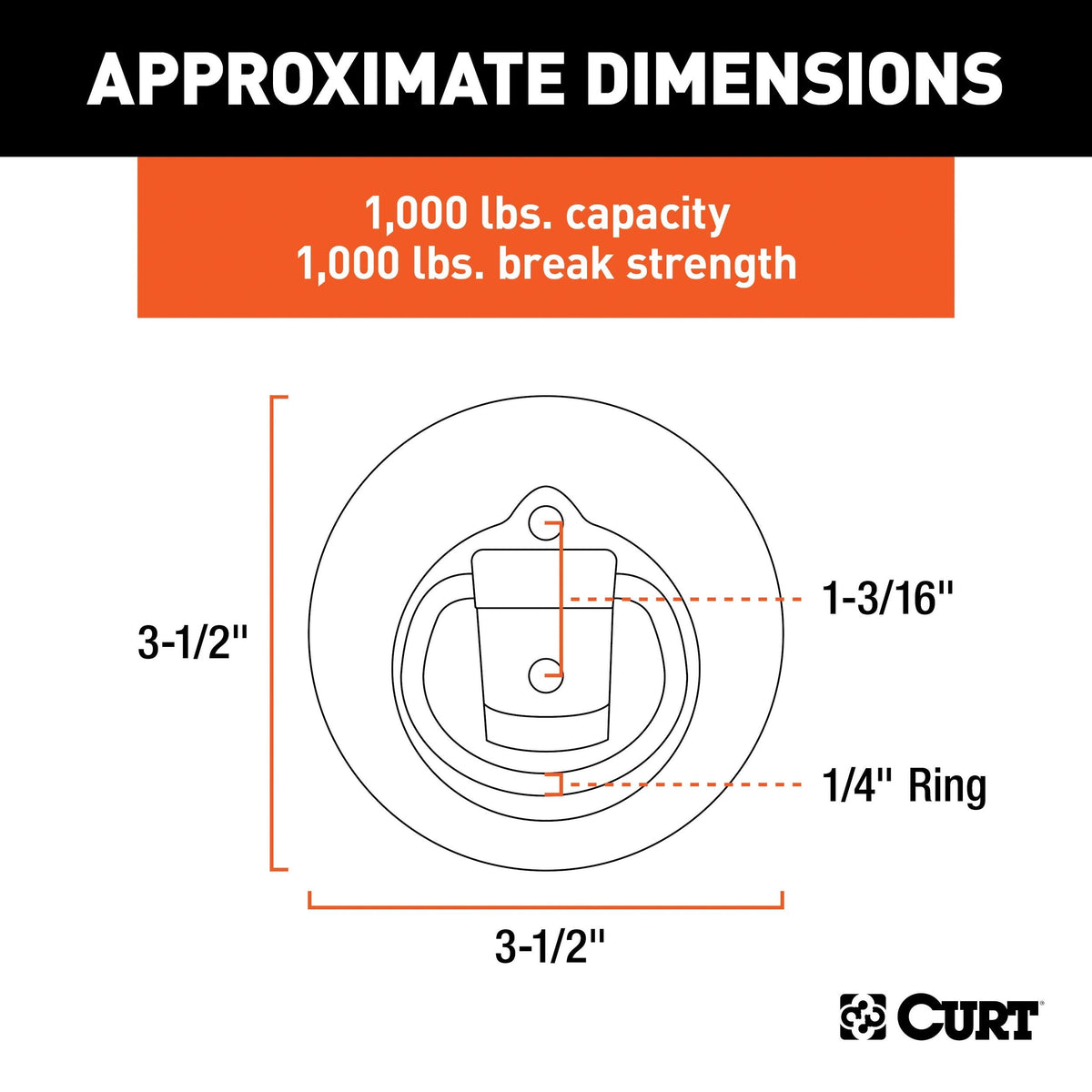 83710 1-1/8-in x 1-5/8-in Recessed Tie-Down Ring (1000-lb, Clear Zinc) P5O4 - product image 3