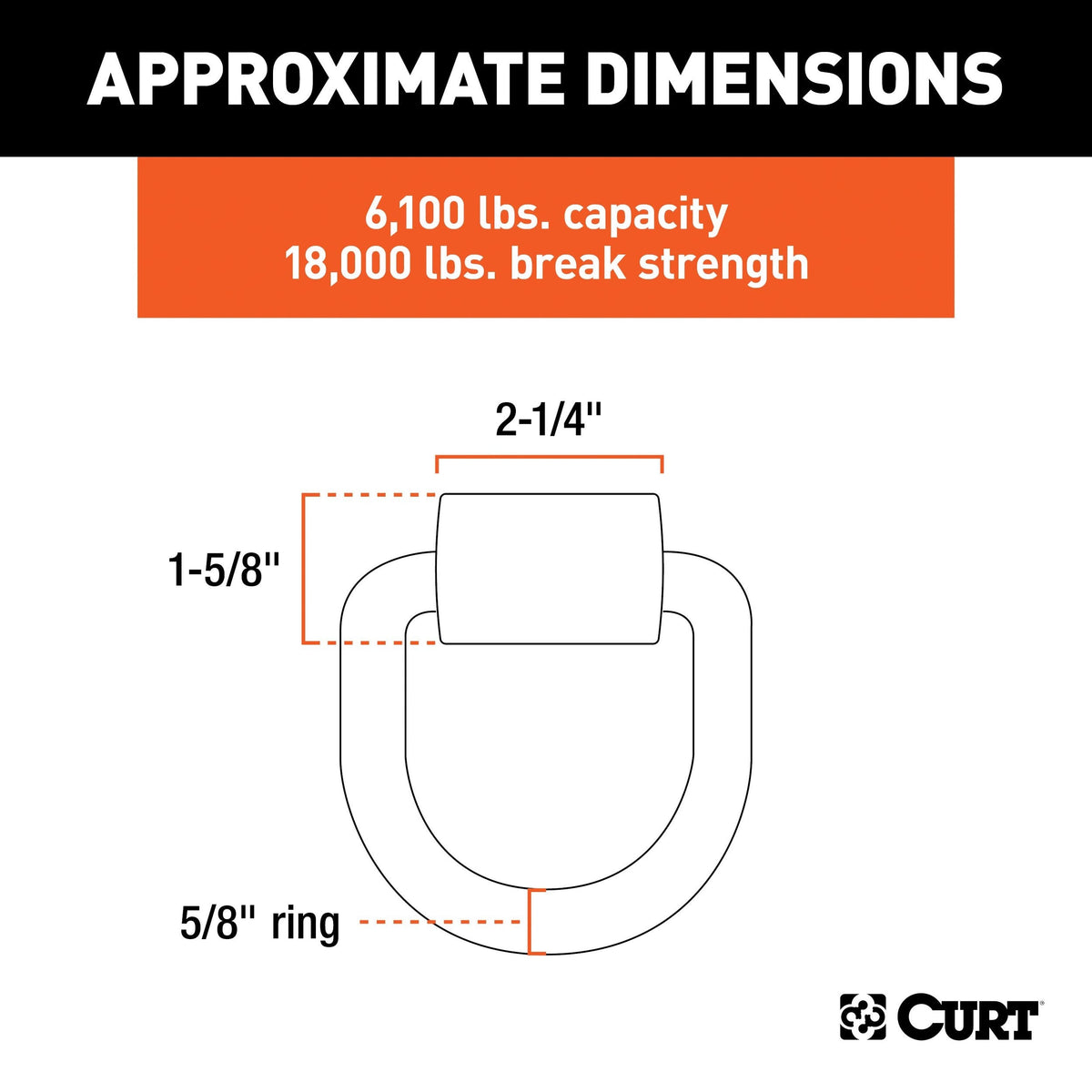 83750 3 x 3-in Weld-On Tie-Down D-Ring (6,100 lbs, Raw Steel) Z4Z9 - product image 3