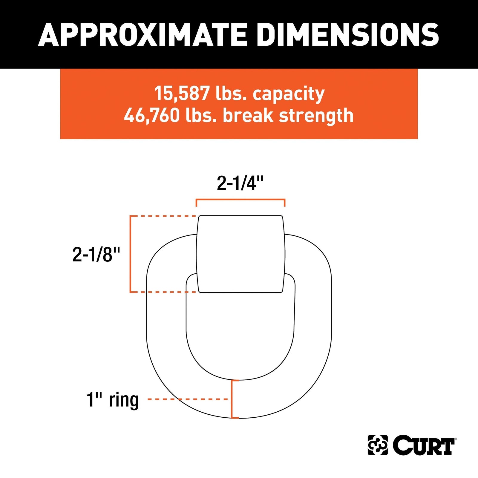 83770 3 x 3-in Weld-On Tie-Down D-Ring (15,587 lbs, Raw Steel) W9U7 - product image 4