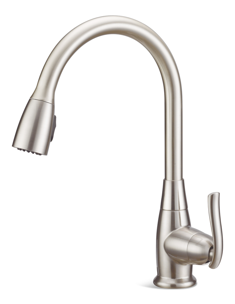 Terrazo Single Handle Pull Down Kitchen Faucet, Stainless Steel W9M2 - product image 1