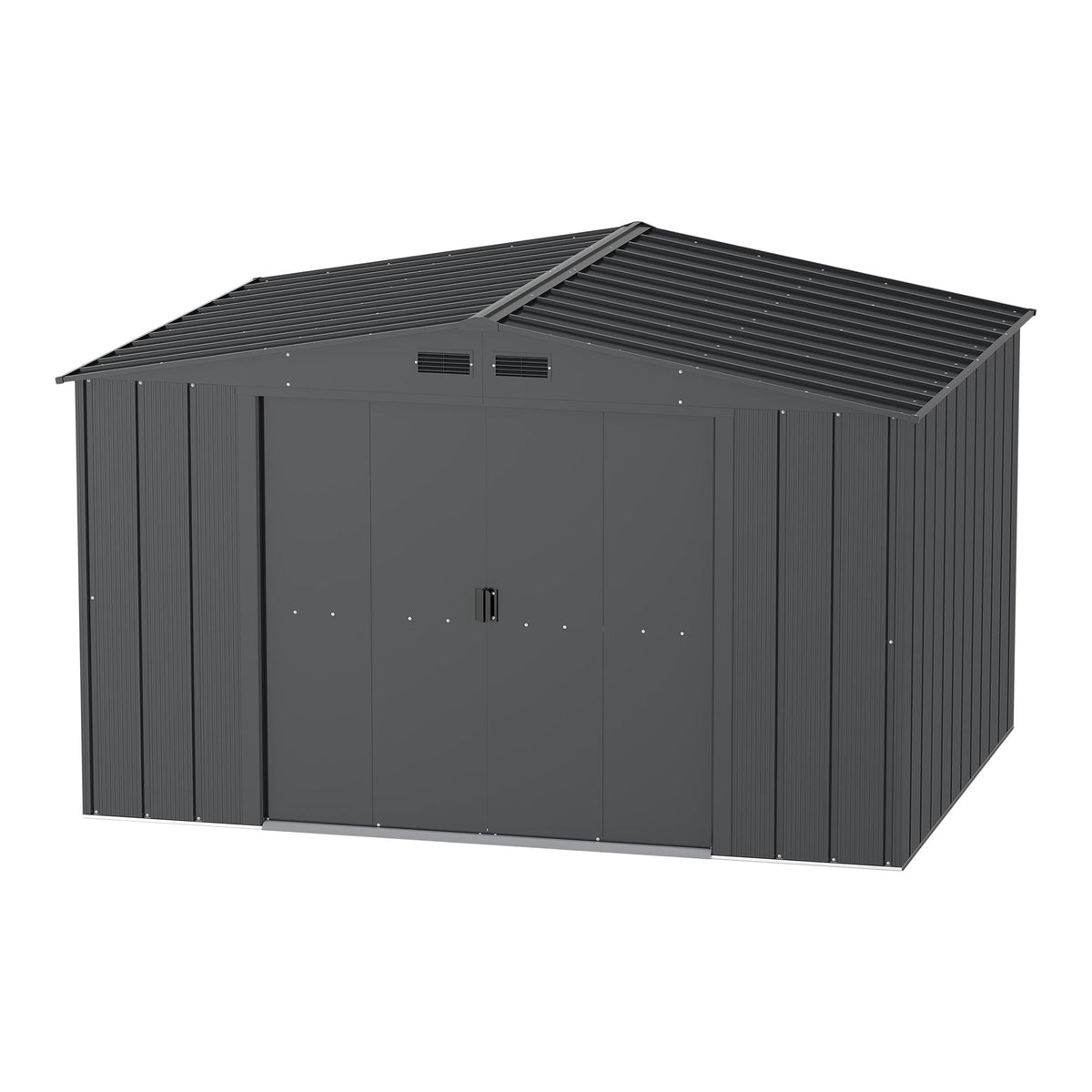 Metal Outdoor Storage Shed with Steel Frame, Dark Grey, 10-1/2-ft x 8-ft D0S3 - product image 1