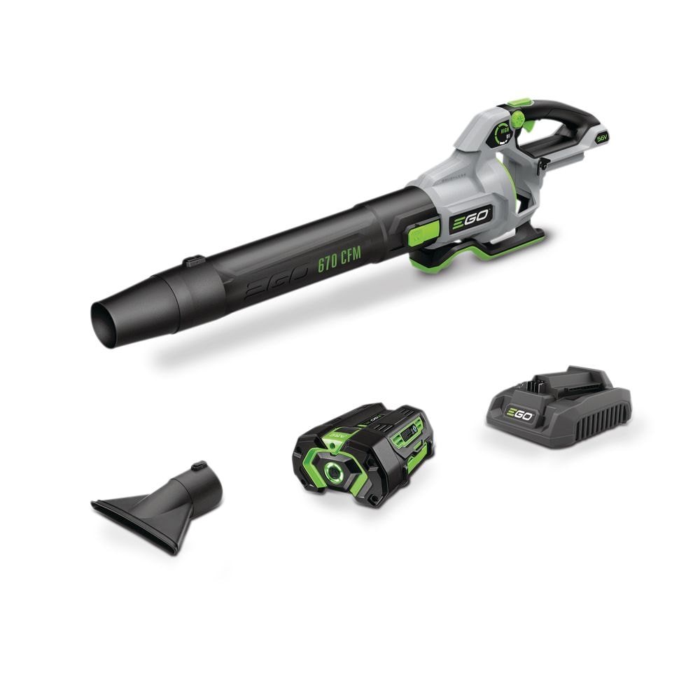 56V Brushless Cordless 670 CFM Leaf Blower, Includes (1) 4.0Ah Battery and (1) 320W Charger, LB6703 W2B6 - product image 1