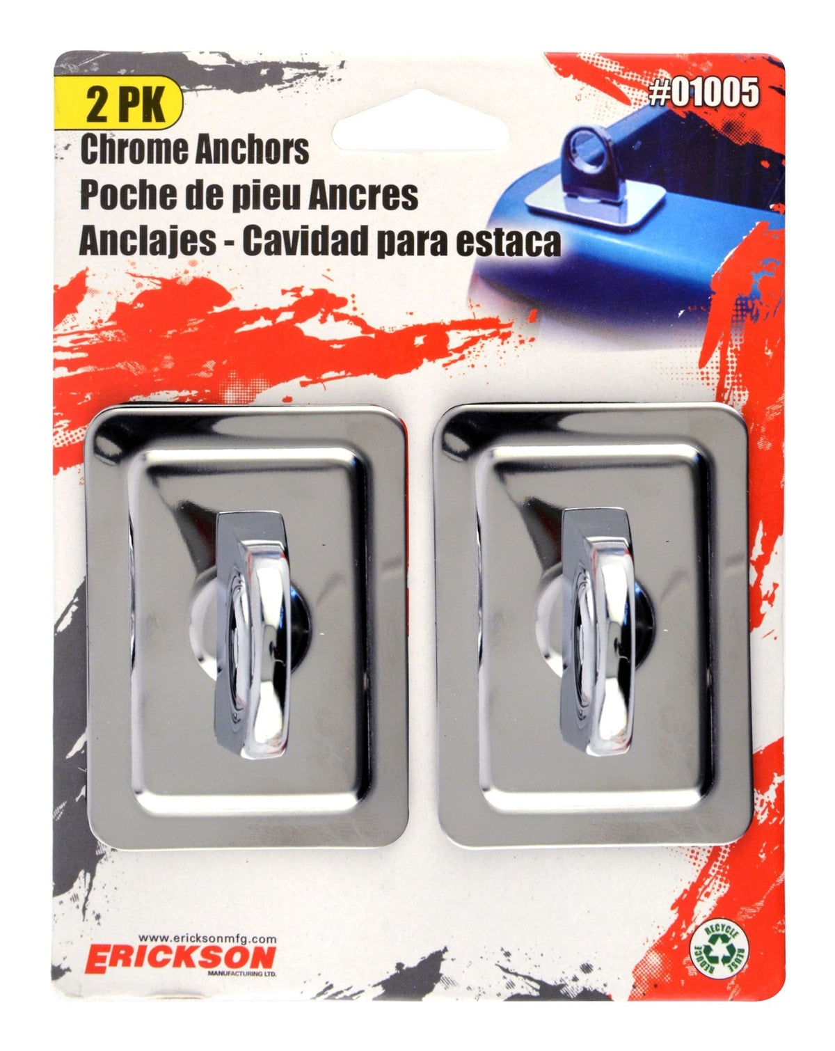 Chrome Stake Pocket Anchors, 2-pk J1W1 - product image 2