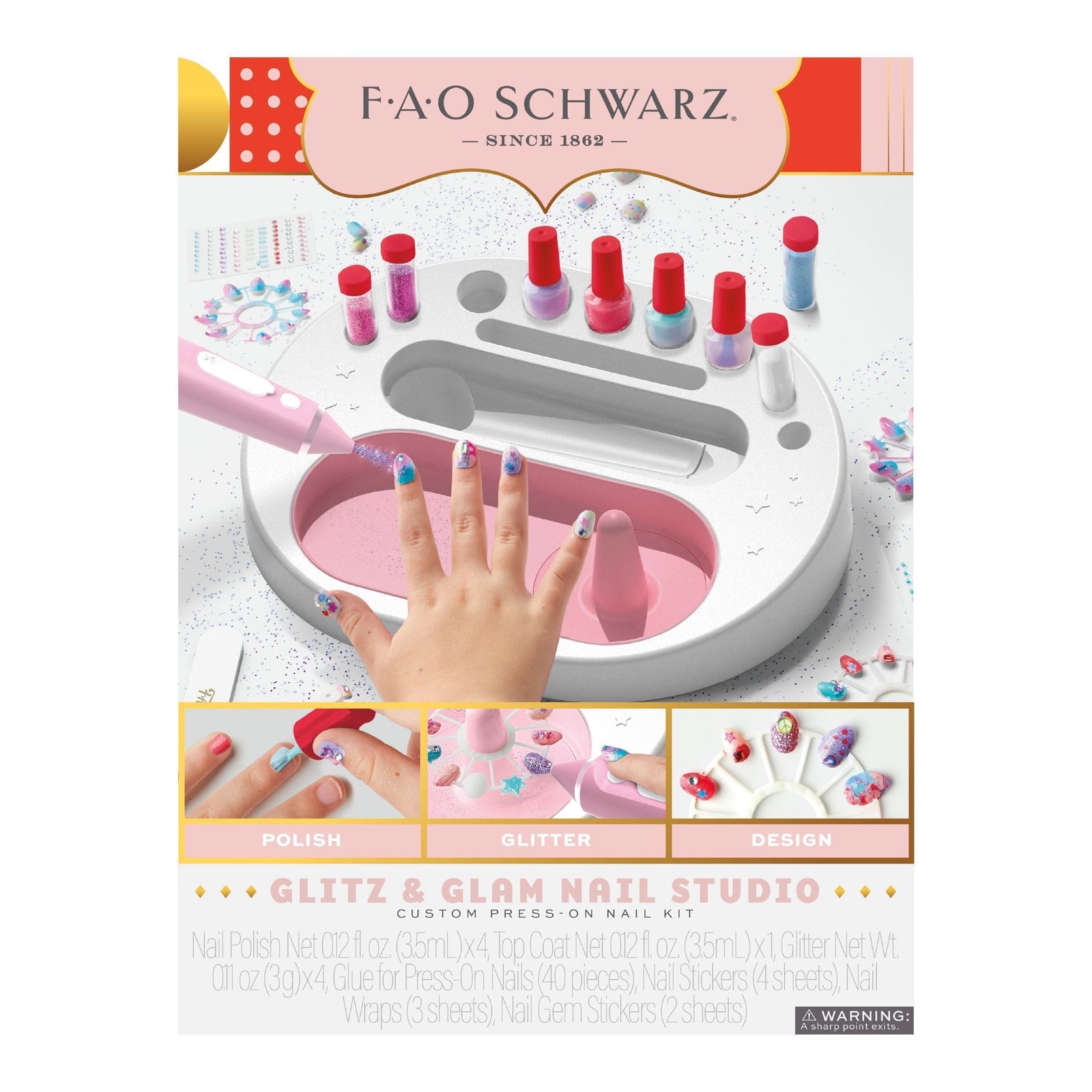 Girls Custom Glitter Nail Set, Pink I5V0 - product image 3