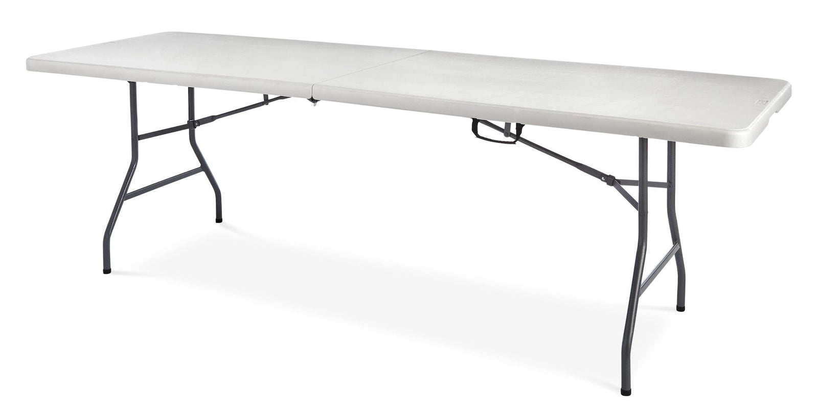 8-ft Portable Plastic & Metal Folding Table with Handle, White G0I4 - product image 1