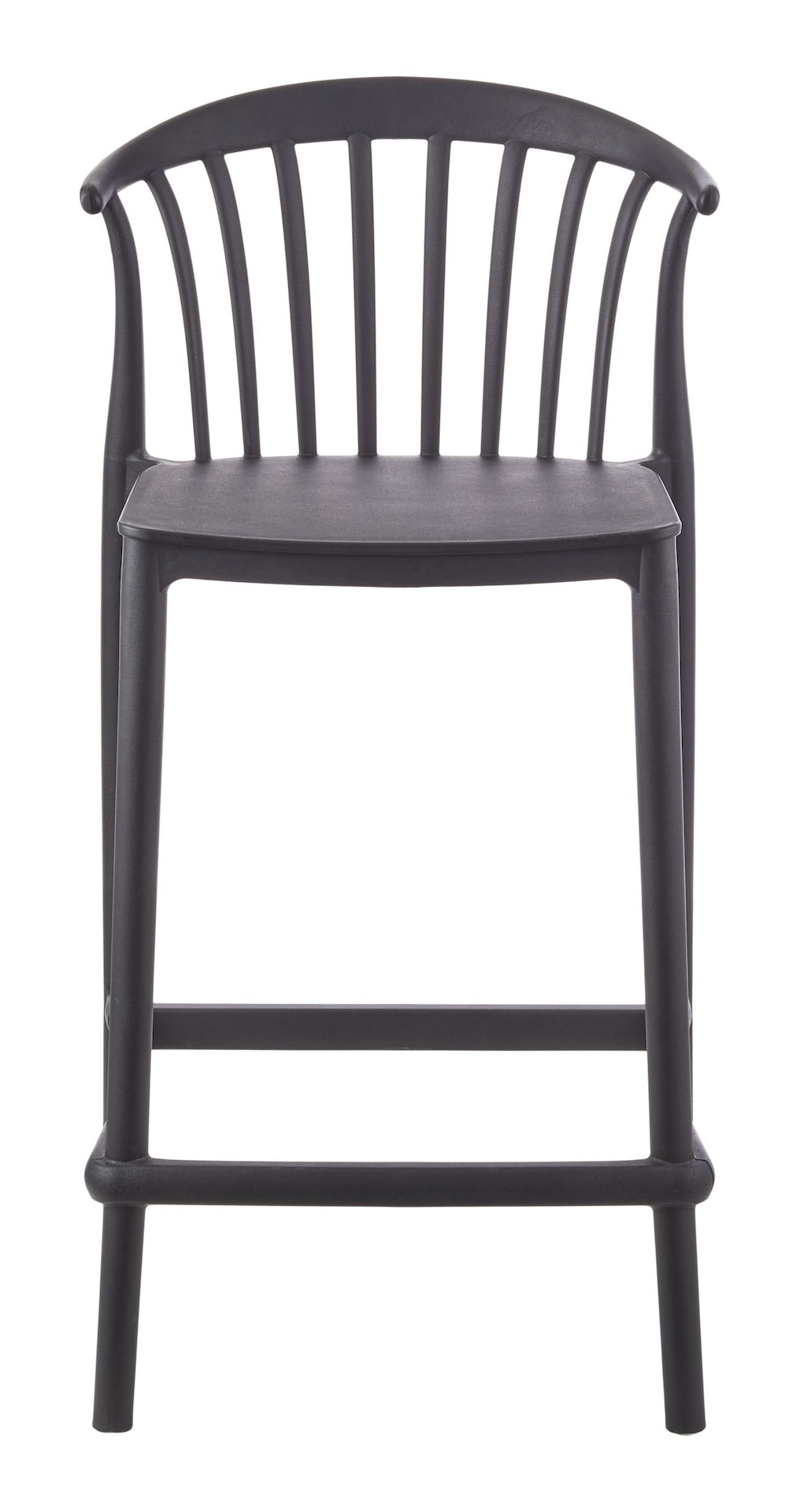 Elevated Plastic Bar Stool with Footrest, Black R5J2 - product image 2