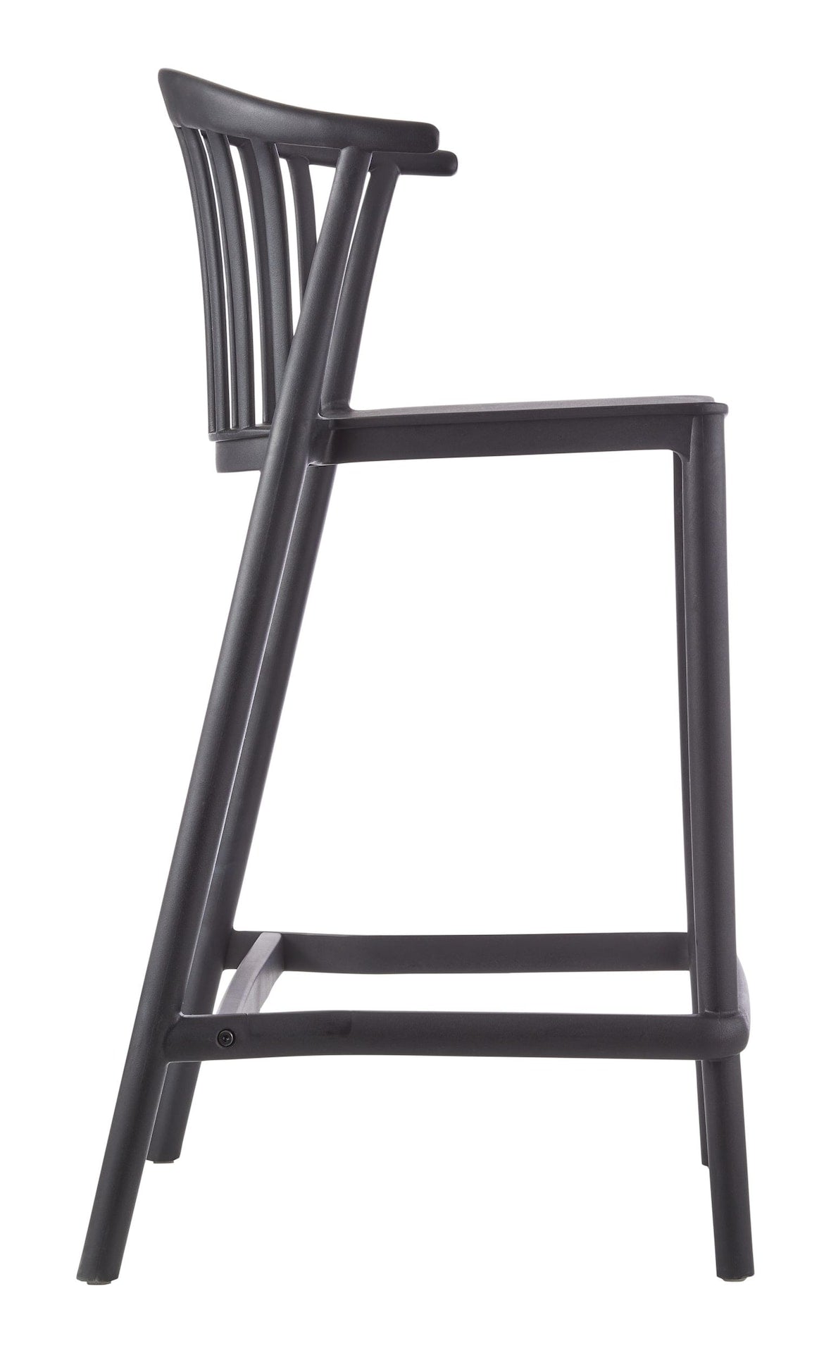 Elevated Plastic Bar Stool with Footrest, Black R5J2 - product image 3