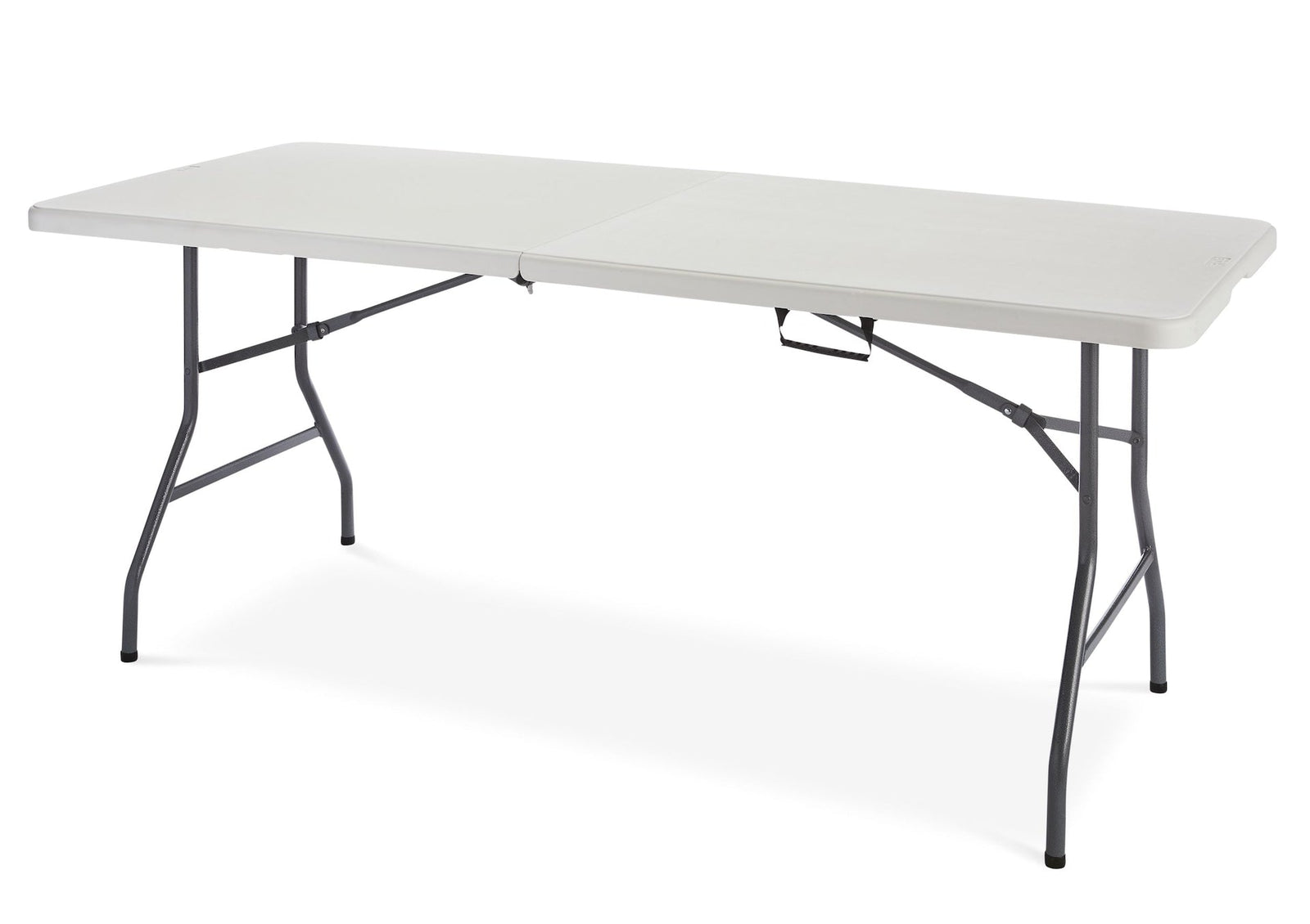 Portable Folding Table with Casters & Handle, 6-ft, White X7T7 - product image 1